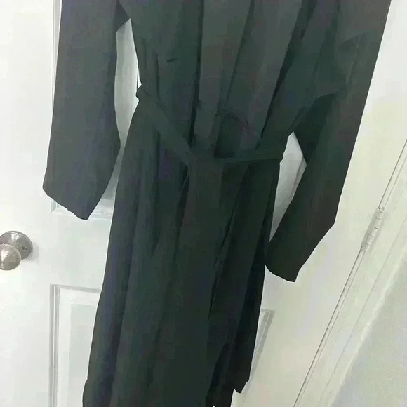 Lane Bryant Black Long  Slimming Fitted Coat With Pockets - Picture 5 of 12